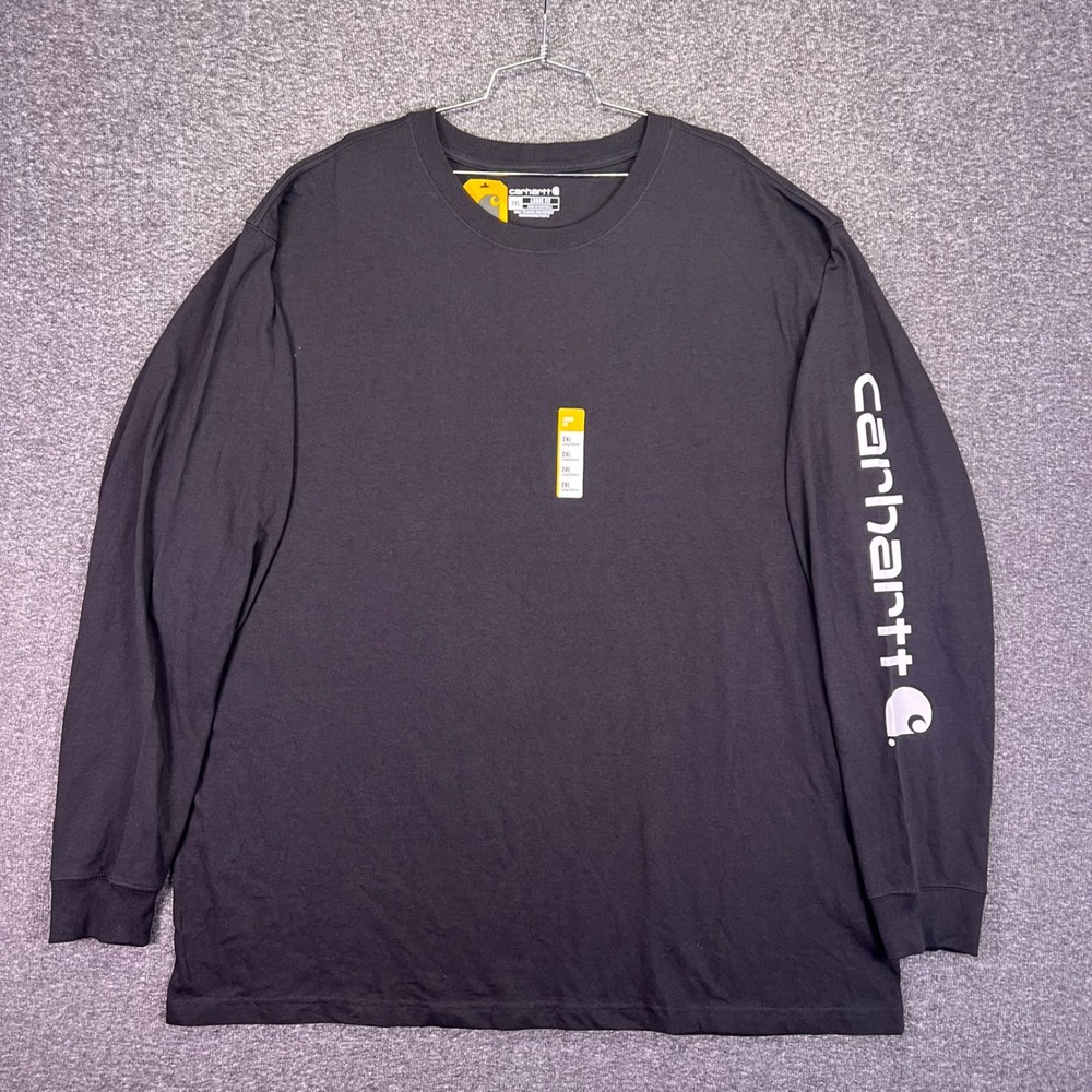 Carhartt Shirt Mens 2XL Black Loose Heavyweight Long Sleeve K231 Workwear NEW